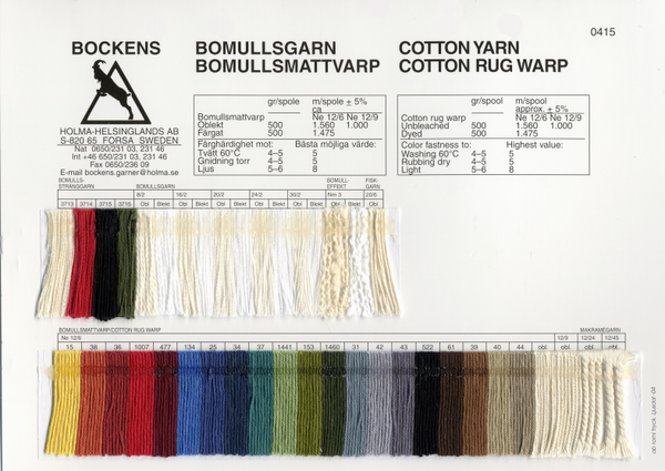 Cotton Warp Color Card | Color Cards